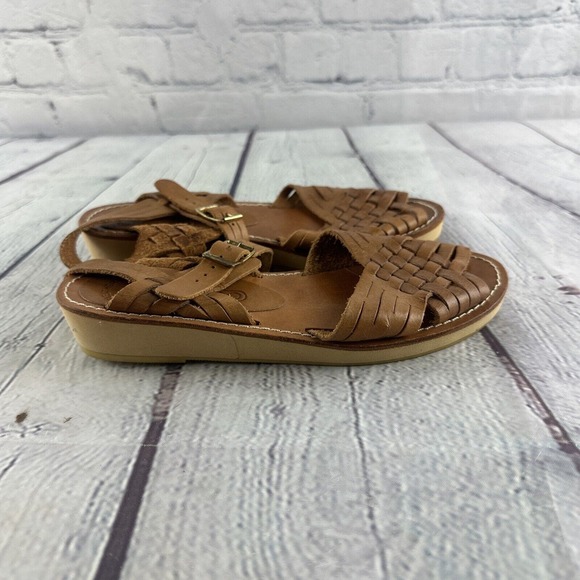 Rapallo Genuine Leather Slingback Brown Woven 528-22526-528-9500 Sandals Size 5M - Picture 8 of 10